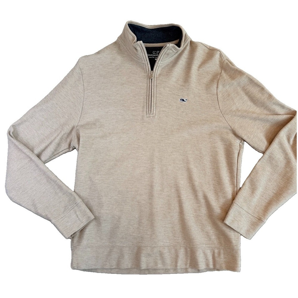Vineyard Vines Pullover Mens Medium 1/4 Zip Mock Neck Golf Preppy L/S Shirt